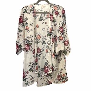 Dizzy Gal Floral Kimono with Blue and Green Accents